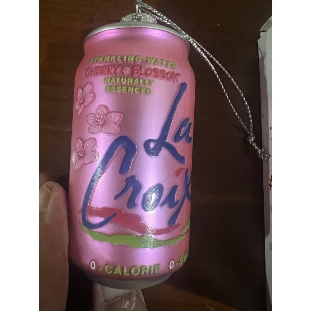 New‎ Lacroix Cherry Blossom Christmas Ornament Sparkling Water Can Holiday